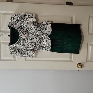 1995 bridesmaid dress emerald green with lace top.